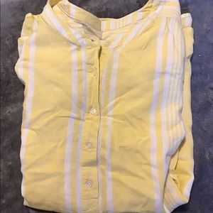 D & Co XL yellow and white stripe top long sleeve